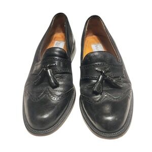 Paulo De Marco Black Pinch Tassel Loafer Dress Shoes Men's 7 1/2 M Made In Spain